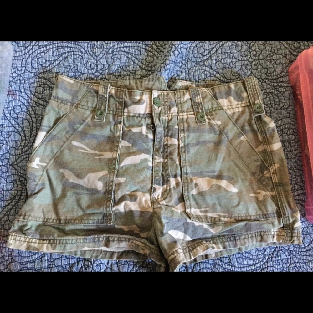 High Waisted Camo Shorts
